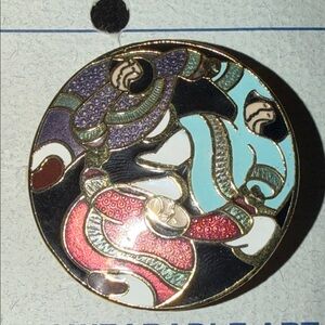 Vintage Enamel Signed Barbara Lavallee Brooch